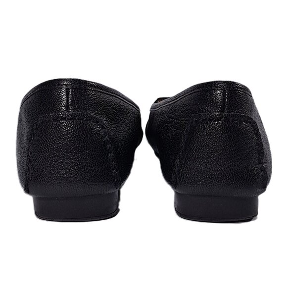 Michael Kors Loafers Women 9.5 Black Pebbled Leather Dangle Lock Slip On - Picture 12 of 16